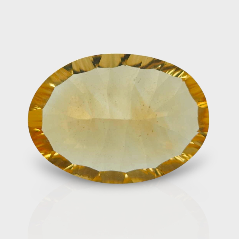 Citrine 17.86x12.82mm Concave Cut Oval AA+ Loose Gemstone - 182127