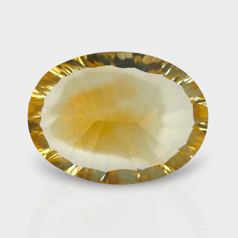 Citrine 18.89x13.91mm Concave Cut Oval AA+ Loose Gemstone - 182128