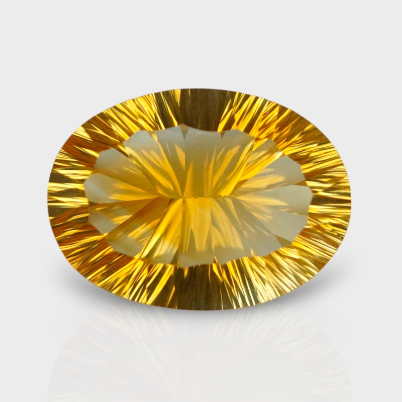 Citrine 18.89x13.91mm Concave Cut Oval AA+ Loose Gemstone - 182128