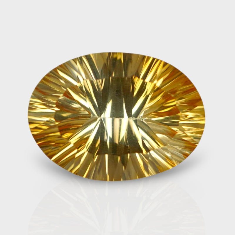 Citrine 17.62x12.79mm Concave Cut Oval AA+ Loose Gemstone - 182129