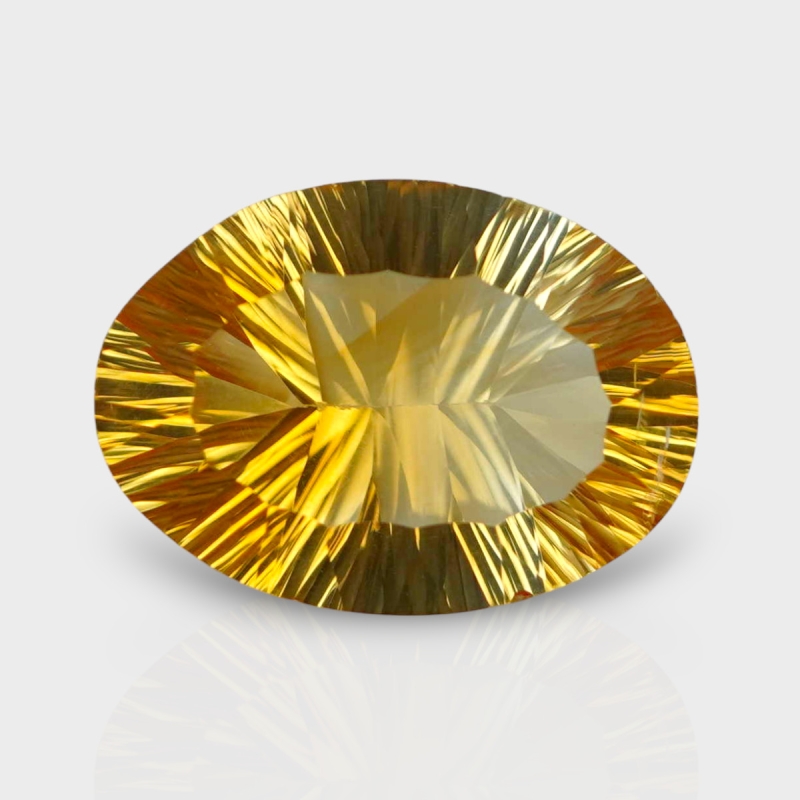 Citrine 17.68x12.77mm Concave Cut Oval AA+ Loose Gemstone - 182130