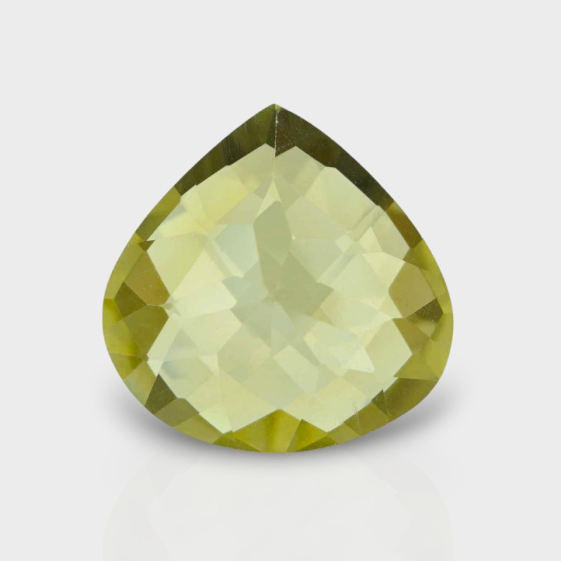 Lemon Quartz 16mm Checkerboard Heart AAA Loose Gemstone - 181877