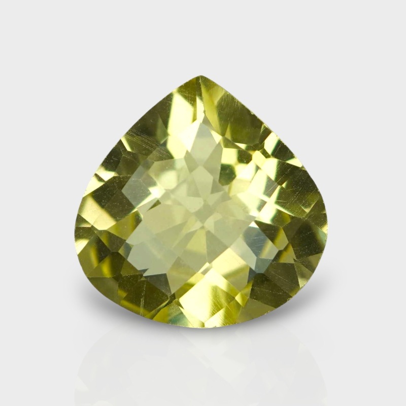 Lemon Quartz 16mm Checkerboard Heart AAA Loose Gemstone - 181877