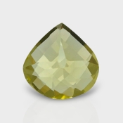 Lemon Quartz 15mm Checkerboard Heart AAA Loose Gemstone - 181879