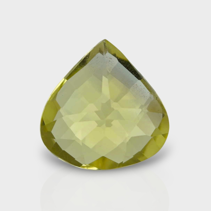 Lemon Quartz 14mm Checkerboard Heart AAA Loose Gemstone - 181880