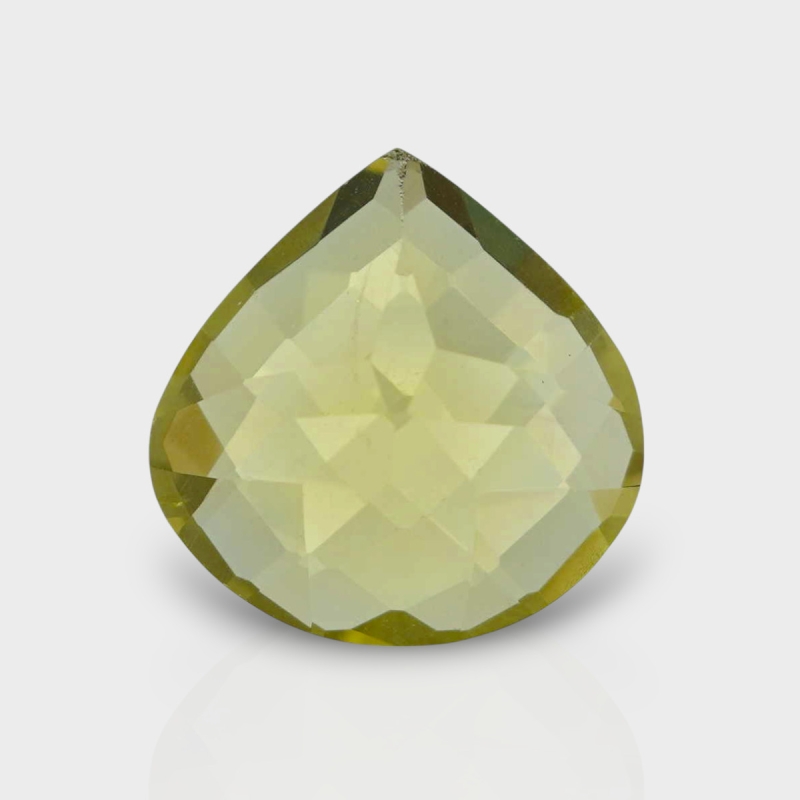 Lemon Quartz 14mm Checkerboard Heart AAA Loose Gemstone - 182341