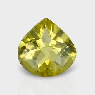 Lemon Quartz 14mm Checkerboard Heart AAA Loose Gemstone - 182341