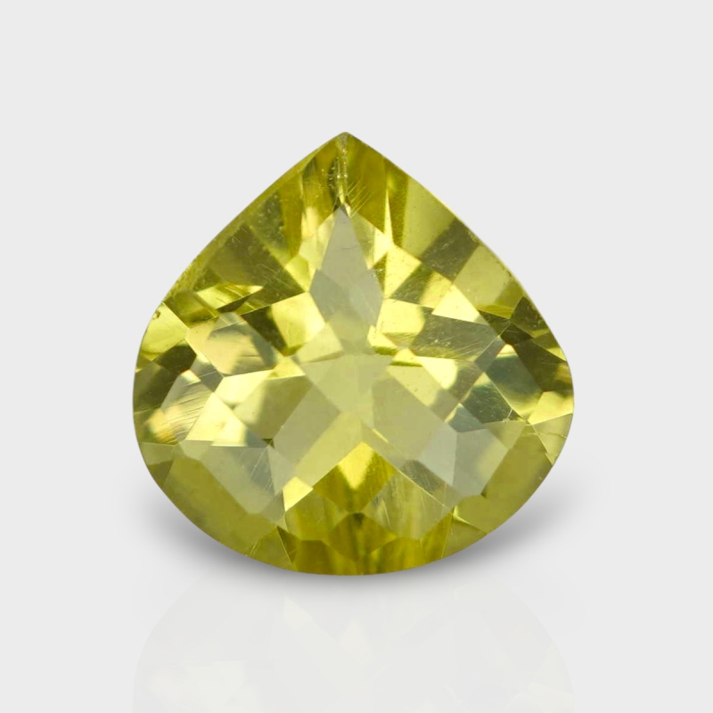 Lemon Quartz 14mm Checkerboard Heart AAA Loose Gemstone - 182341