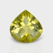 Lemon Quartz 14mm Checkerboard Heart AAA Loose Gemstone - 182341