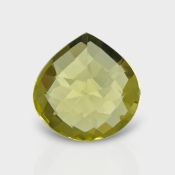 Lemon Quartz 14mm Checkerboard Heart AAA Loose Gemstone - 182339