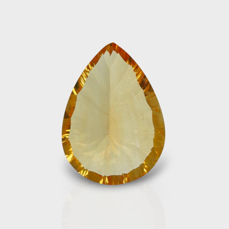 Citrine 18.65x13.55mm Concave Cut Pear AA+ Loose Gemstone - 182107