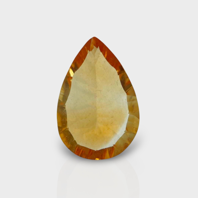 Citrine 12.67x8.51mm Concave Cut Pear AA+ Loose Gemstone - 182109