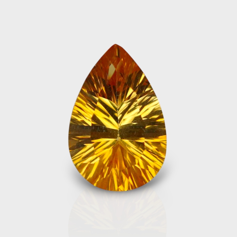 Citrine 12.67x8.51mm Concave Cut Pear AA+ Loose Gemstone - 182109