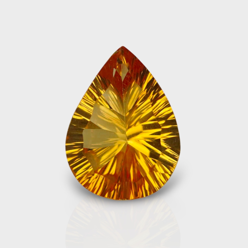Citrine 15.44x11.52mm Concave Cut Pear AAA Loose Gemstone - 182118
