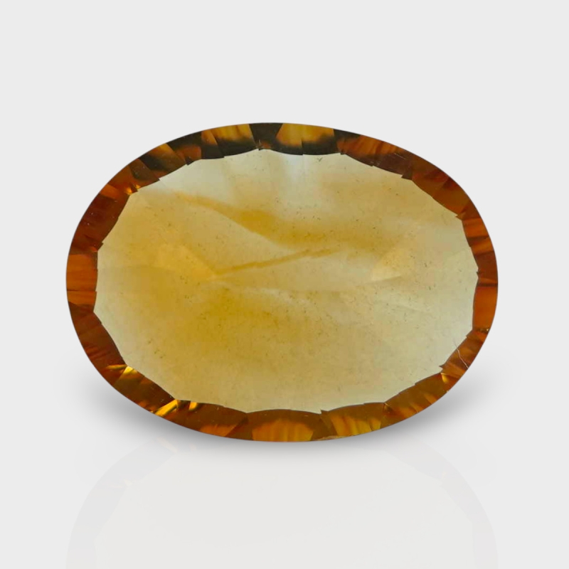 Citrine 15.21x11.25mm Concave Cut Oval AAA Loose Gemstone - 182122