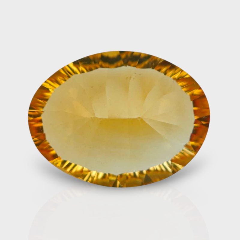 Citrine 17.24x12.93mm Concave Cut Oval AAA Loose Gemstone - 182123