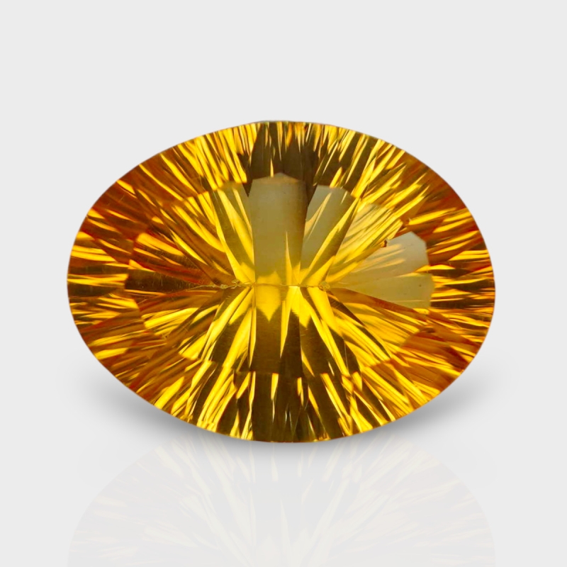 Citrine 17.24x12.93mm Concave Cut Oval AAA Loose Gemstone - 182123