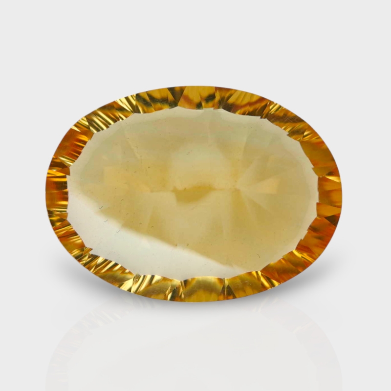 Citrine 19.70x14.38mm Concave Cut Oval AA+ Loose Gemstone - 182131