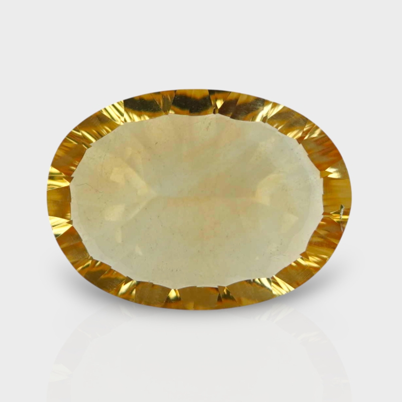 Citrine 17.33x12.63mm Concave Cut Oval AA+ Loose Gemstone - 182134
