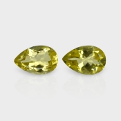 Lemon Quartz 15x10mm Faceted Pear AAA Matched Gemstones Pair - 181868