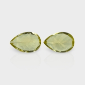 Lemon Quartz 15x10mm Faceted Pear AAA Matched Gemstones Pair - 181868