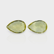 Lemon Quartz 15x10mm Faceted Pear AAA Matched Gemstones Pair - 181869