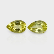 Lemon Quartz 15x10mm Faceted Pear AAA Matched Gemstones Pair - 181869