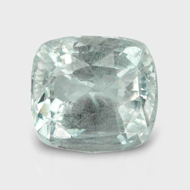 White Sapphire 10.70x9.75x6.60mm Faceted Cushion AA Loose Gemstone - RS-182485