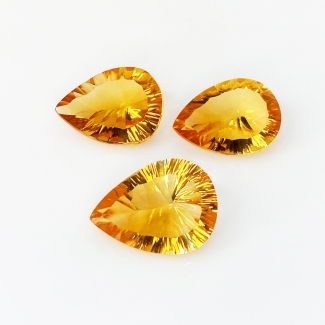 Citrine 17.85x12.80-18.75x13.55mm Concave Cut Pear AAA Matched Gemstones Set - 180571