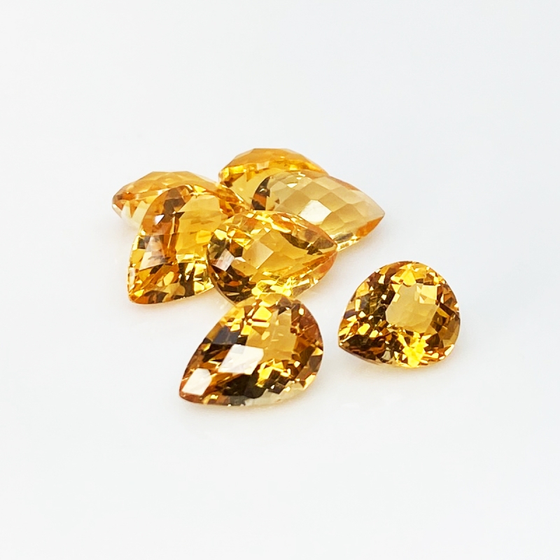 Citrine 10x8-12x8mm Checkerboard Pear AAA Gemstones Parcel - 181514