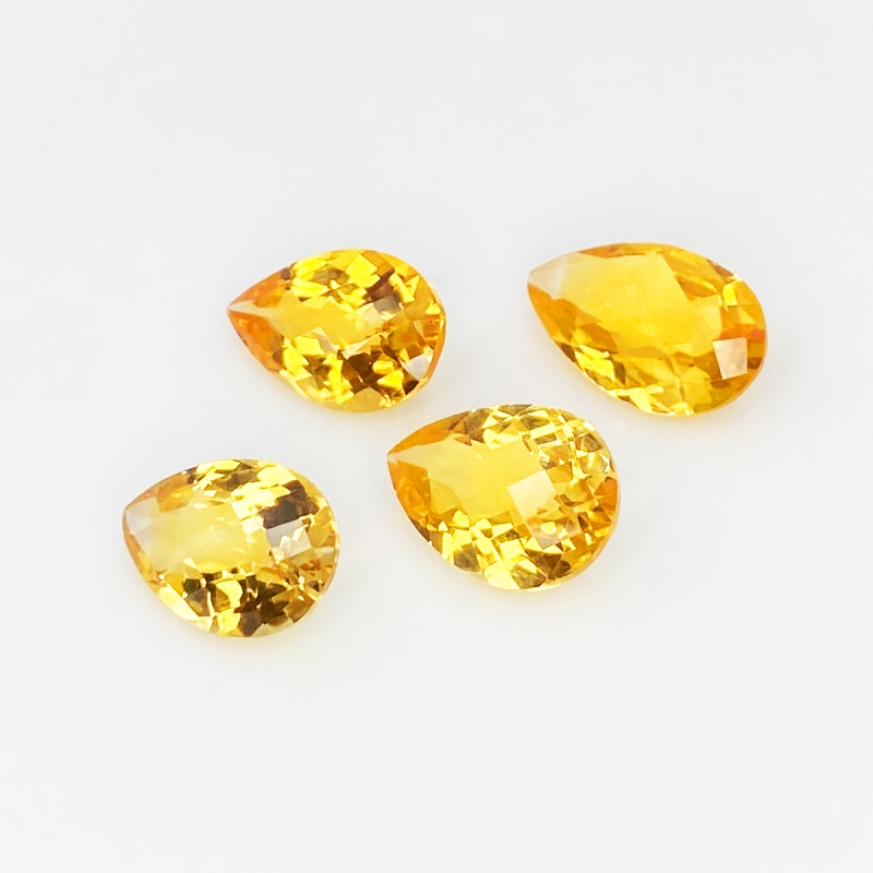 Citrine 12x9-15x9mm Checkerboard Pear AAA Gemstones Parcel - 181515