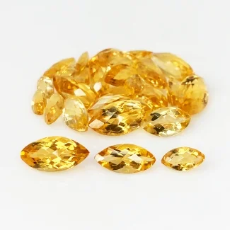 Citrine 7x4-13x6.5mm Checkerboard Marquise AA+ Gemstones Parcel - 181724