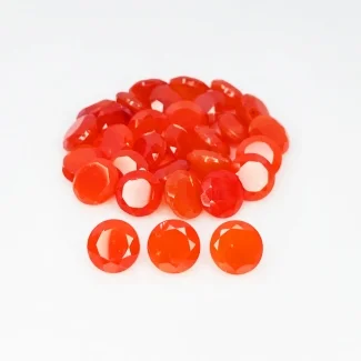 Carnelian 7mm Faceted Round AA Gemstones Parcel - 182064