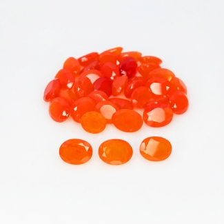 Carnelian 6.5x5.5mm Faceted Oval AA Gemstones Parcel - 182065