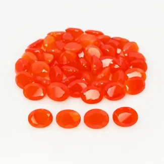 Carnelian 8x6mm Faceted Oval AA Gemstones Parcel - 182066