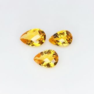 Citrine 12x9-14x10mm Checkerboard Pear AAA Matched Gemstones Set - 182253
