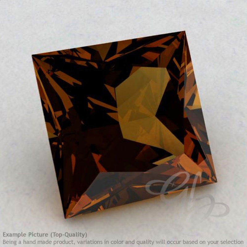 Cognac Quartz Square Shape Calibrated Gemstones