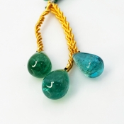 Emerald 14.5-15.5mm Smooth Drop A+ Matched Gemstone Beads Set - 182136