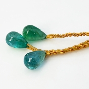 Emerald 14.5-15.5mm Smooth Drop A+ Matched Gemstone Beads Set - 182136