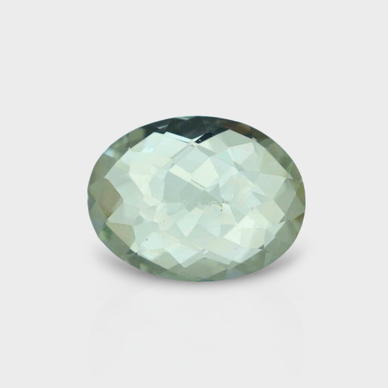 Green Amethyst 15.19x11.55mm Checkerboard Oval AA+ Loose Gemstone - 182025