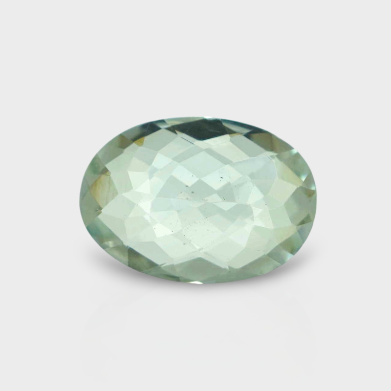 Green Amethyst 14.85x10.45mm Checkerboard Oval AA+ Loose Gemstone - 182023