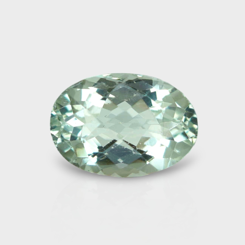 Green Amethyst 14.85x10.45mm Checkerboard Oval AA+ Loose Gemstone - 182023