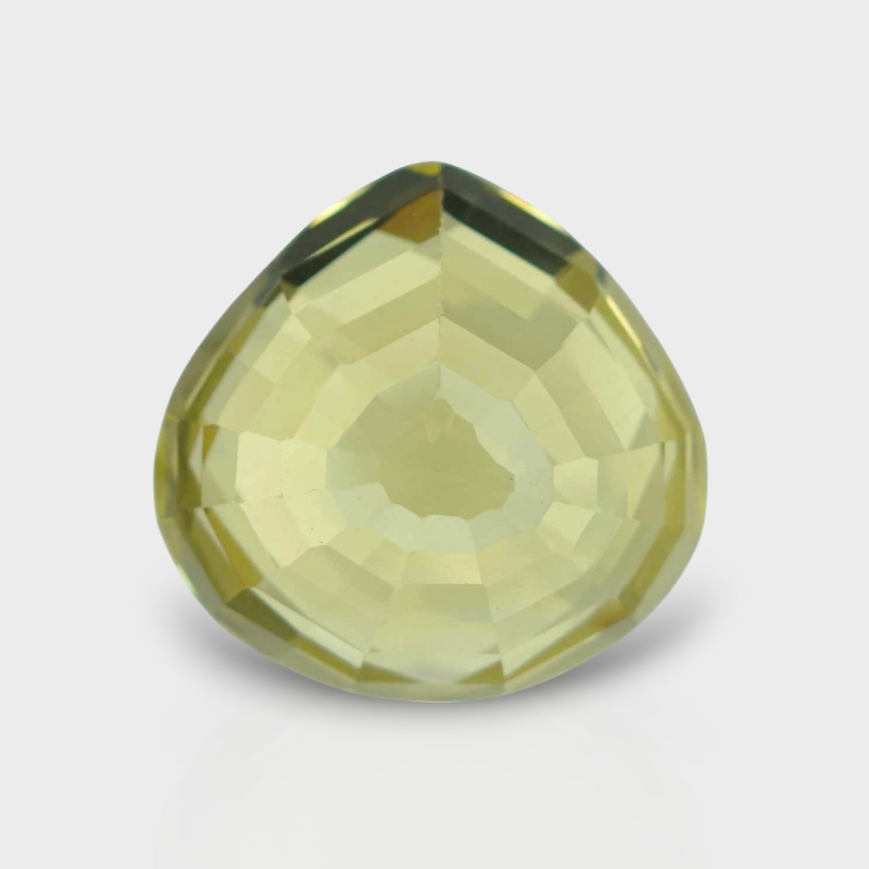 Lemon Quartz 17mm Checkerboard Heart AAA Loose Gemstone - 181878