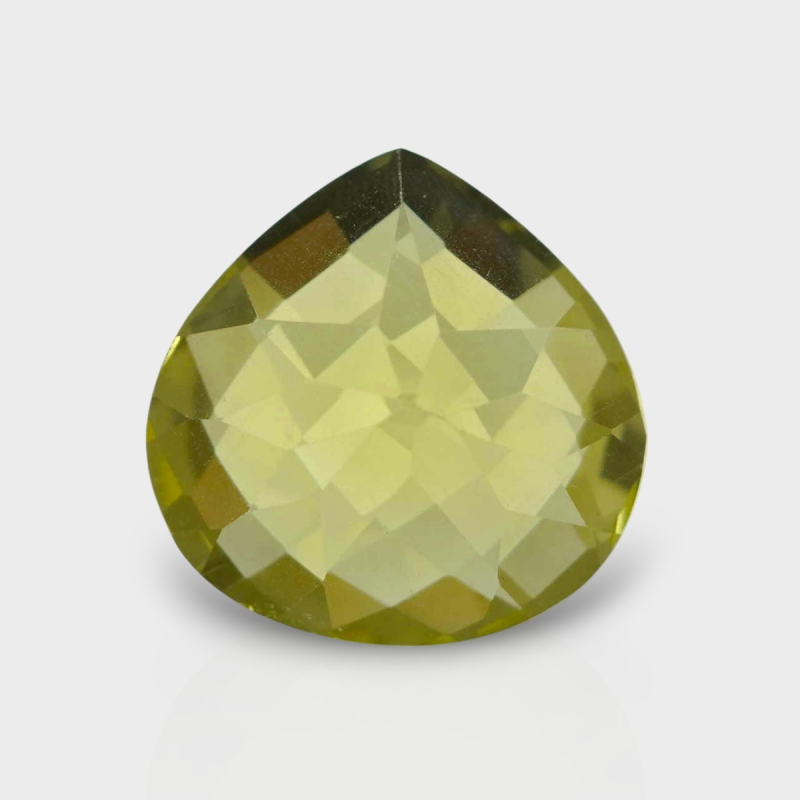 Lemon Quartz 15mm Checkerboard Heart AAA Loose Gemstone - 181871