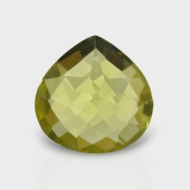 Lemon Quartz 15mm Checkerboard Heart AAA Loose Gemstone - 181871