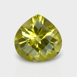 Lemon Quartz 15mm Checkerboard Heart AAA Loose Gemstone - 181871