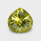 Lemon Quartz 15mm Checkerboard Heart AAA Loose Gemstone - 181871