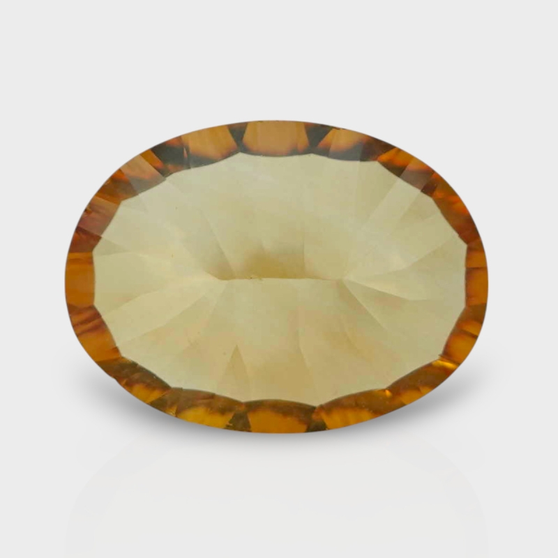 Citrine 14.33x10.59mm Concave Cut Oval AA+ Loose Gemstone - 182267