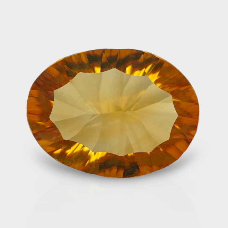 Citrine 15.50x12mm Concave Cut Oval AA+ Loose Gemstone - 182086