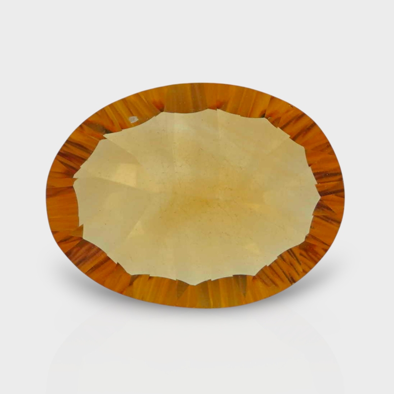 Citrine 15.50x12mm Concave Cut Oval AA+ Loose Gemstone - 182086